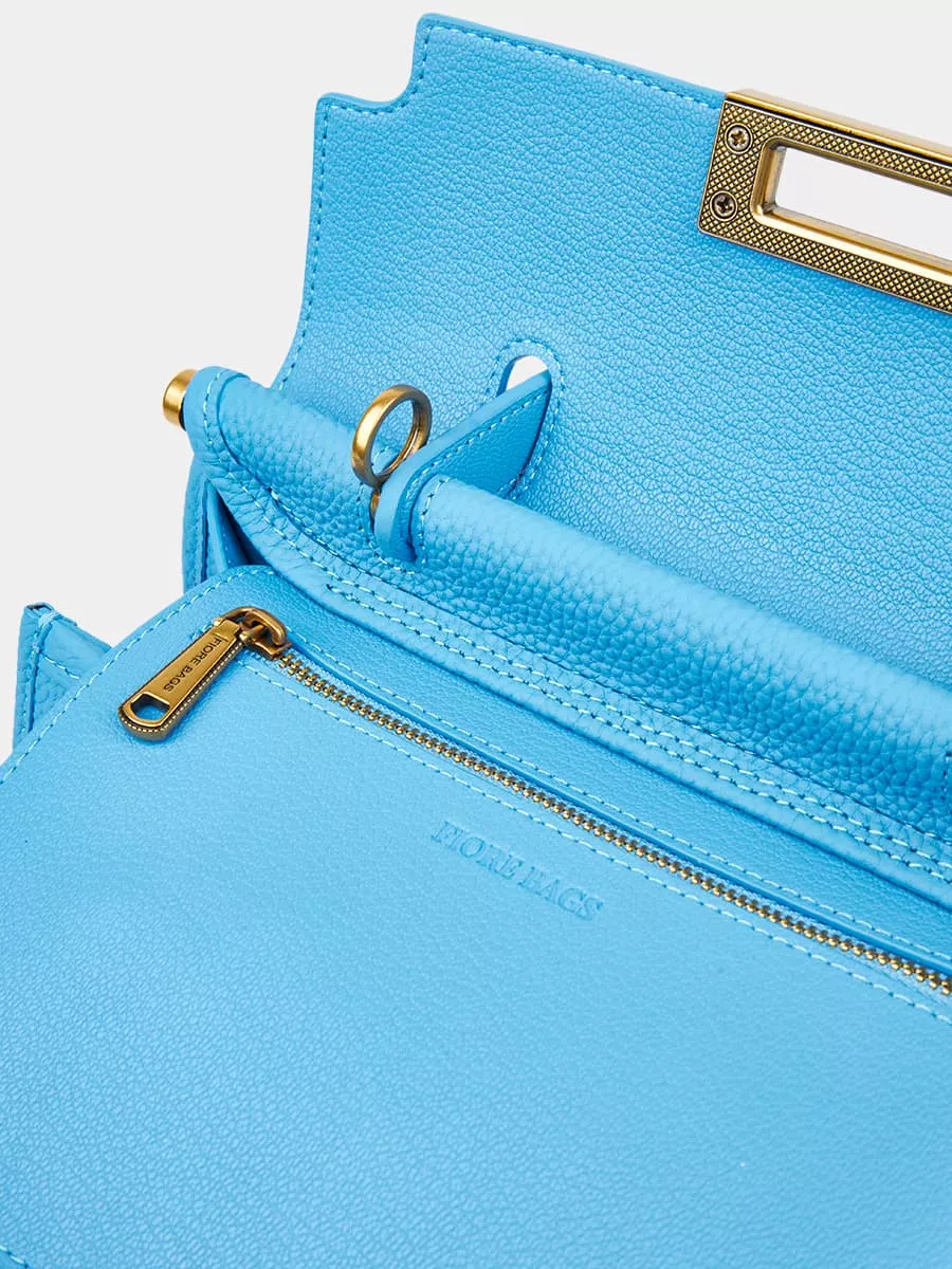 Классическая кожаная сумка Samantha mini цвет лазурный