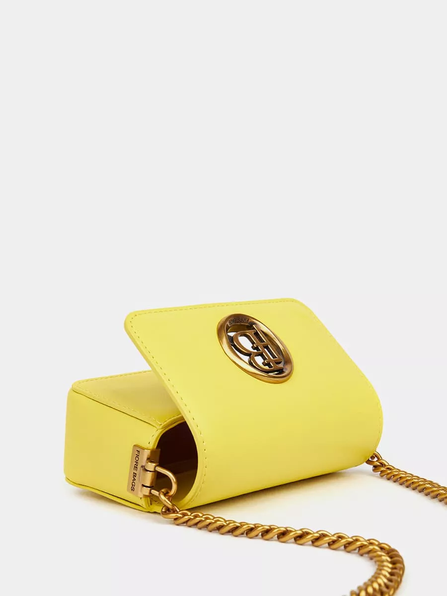 Классическая кожаная сумка Camila цвет лимонный