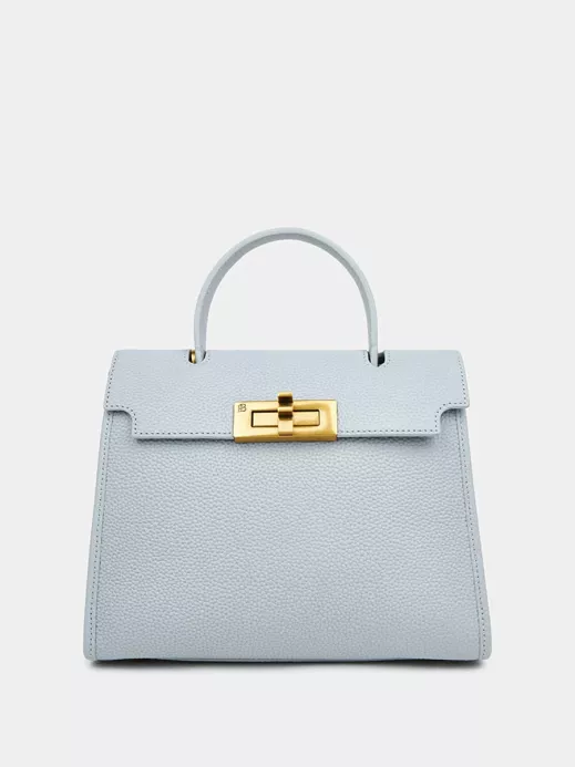 Классическая кожаная сумка Samantha mini цвет серебряный