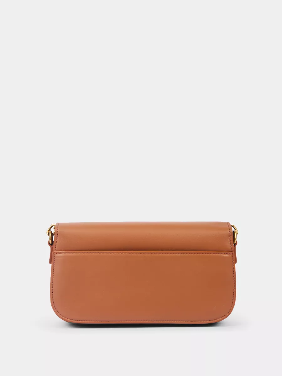 Классическая сумка Daisy из натуральной гладкой кожи рыжего цвета