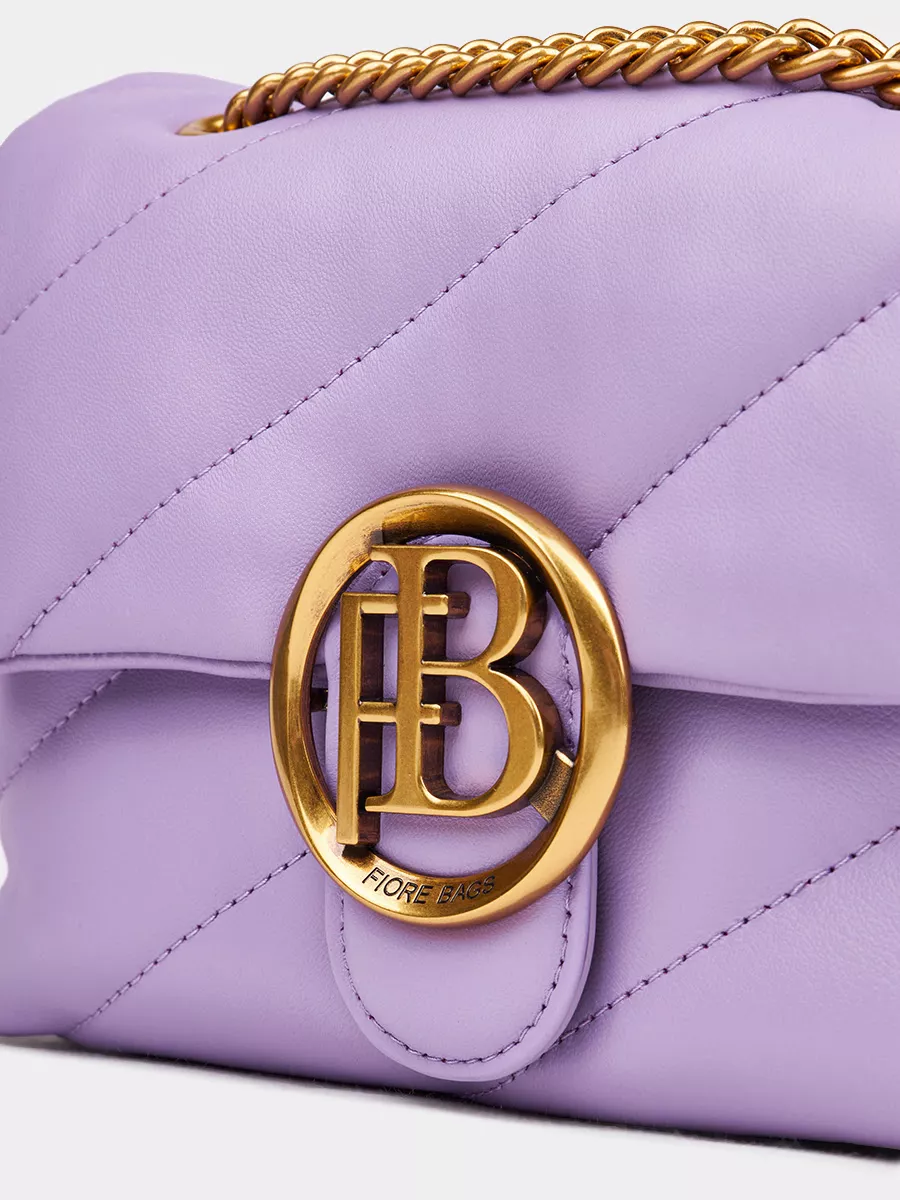 Классическая кожаная сумка Miranda цвет фиолетовый