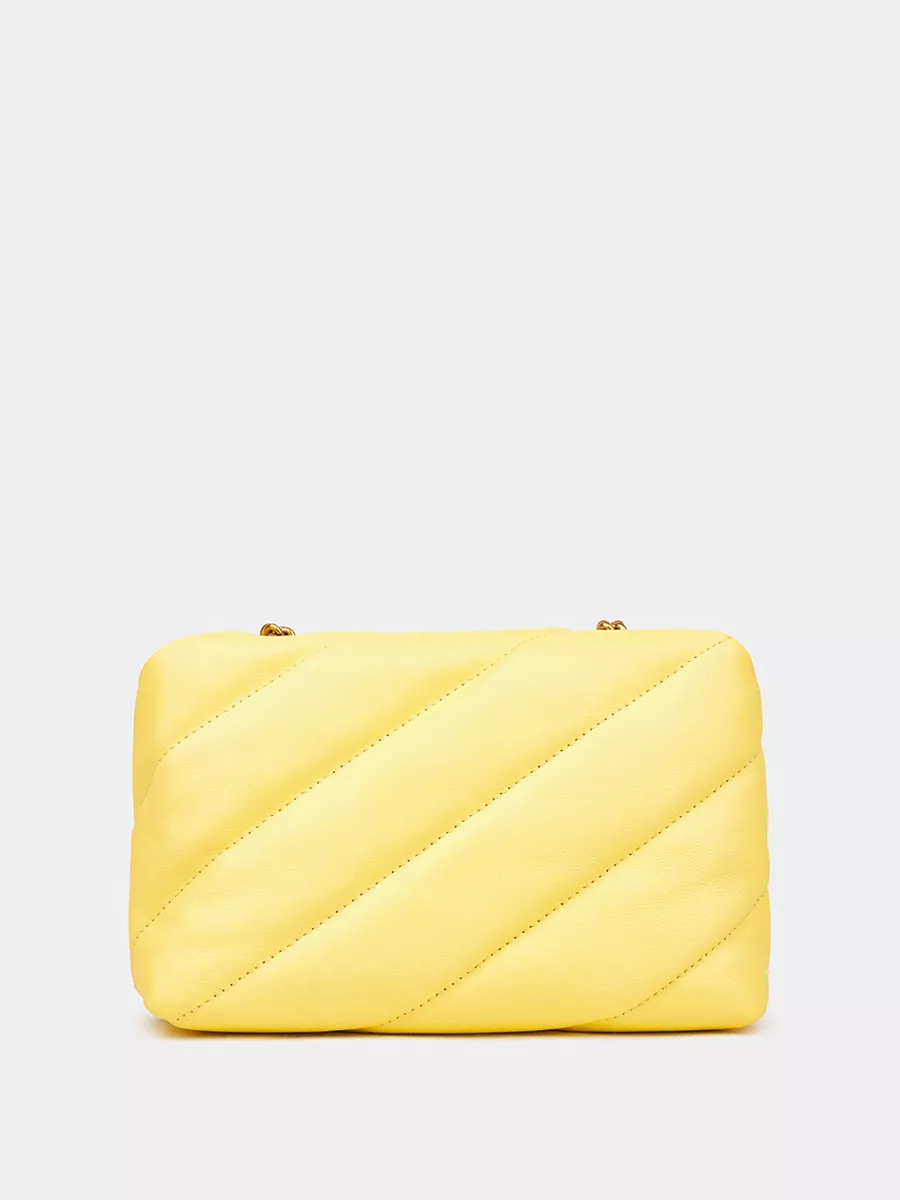 Классическая кожаная сумка Miranda цвет бледно-желтый