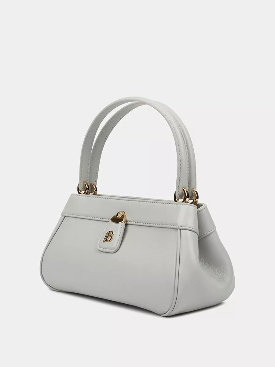 Классическая кожаная сумка Paris mini цвет серый