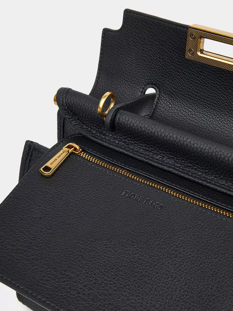 Классическая кожаная сумка Samantha mini цвет черный