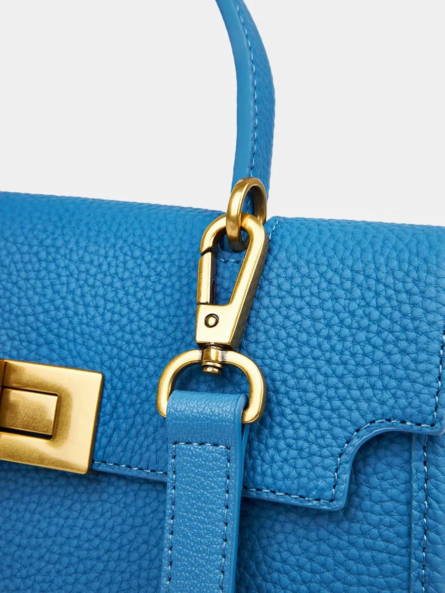 Классическая кожаная сумка Samantha mini цвет синий бриллиант