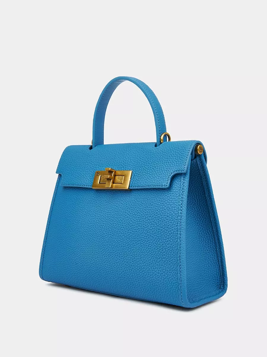 Классическая кожаная сумка Samantha mini цвет синий бриллиант