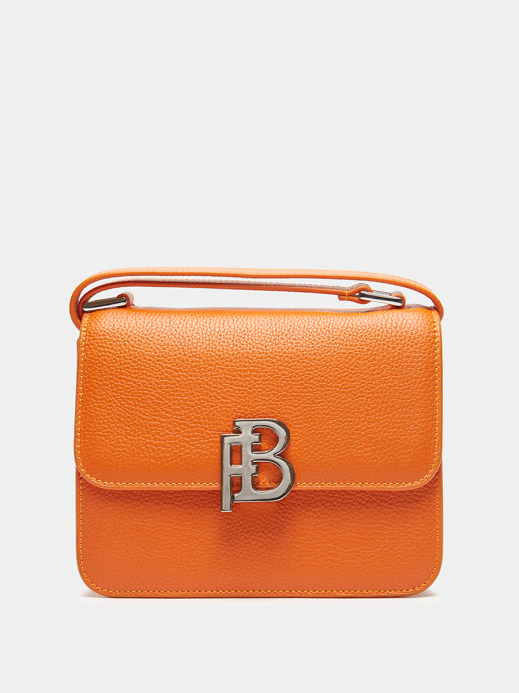 Классическая кожаная сумка Anastasia с фурнитурой Silver цвет сицилийский апельсин