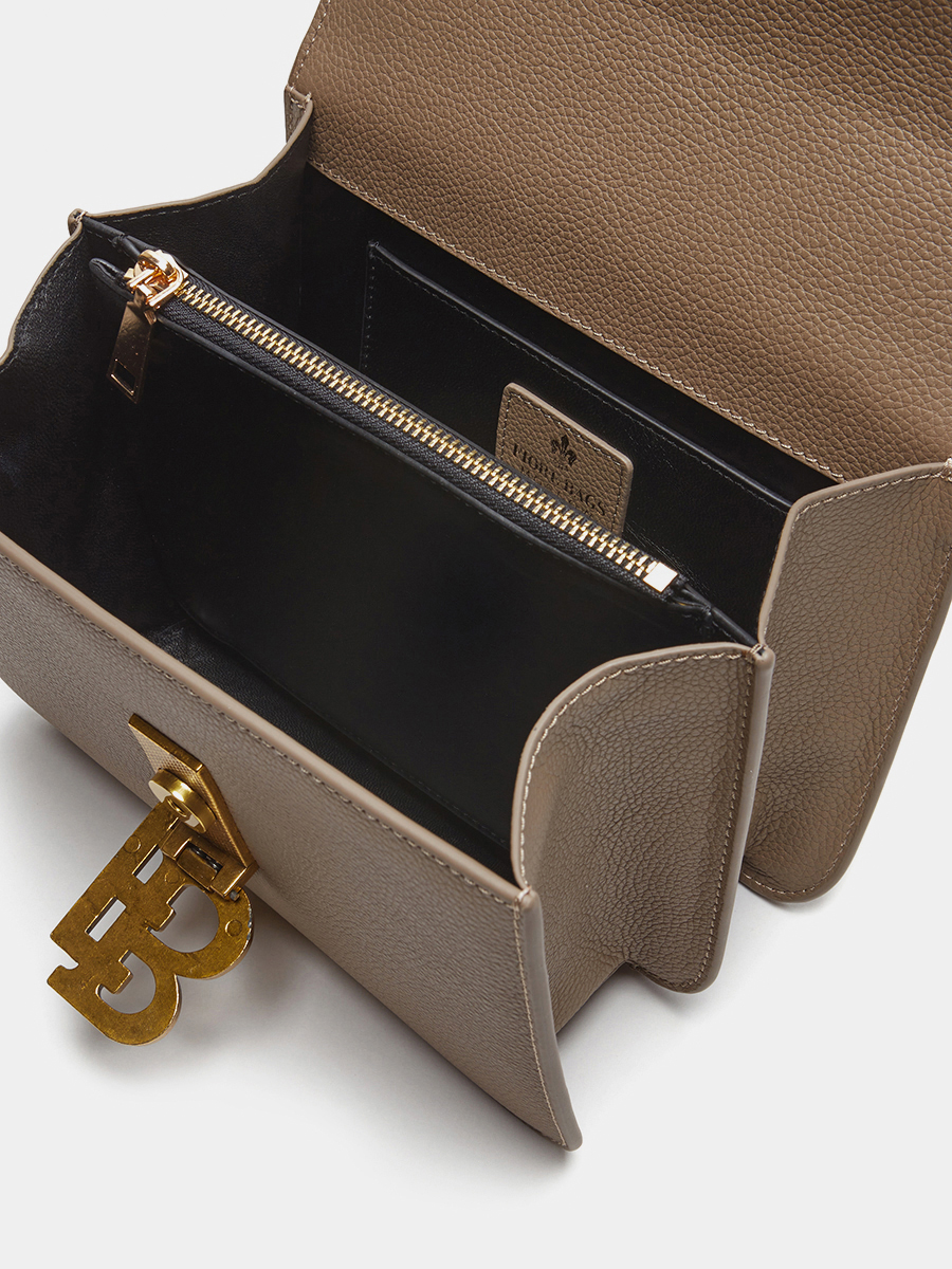 Классическая кожаная сумка Anastasia с фурнитурой Antic цвет какао