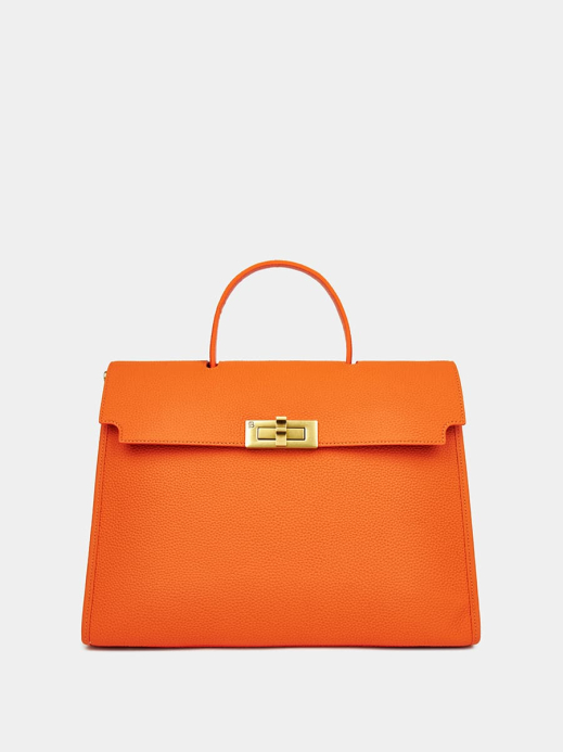Классическая кожаная сумка Samantha цвет сицилийский апельсин