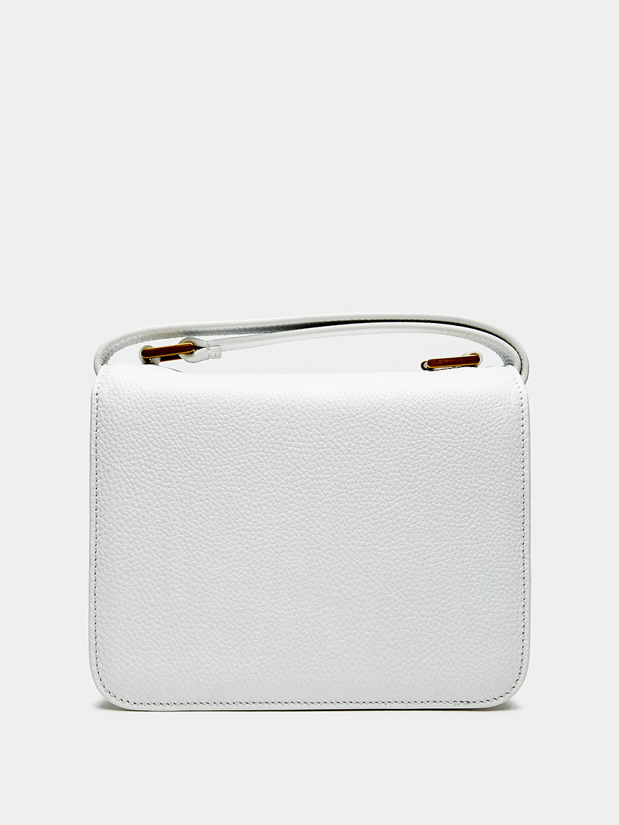 Классическая кожаная сумка Anastasia с фурнитурой Antic цвет белый