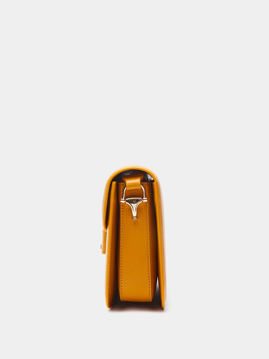 Классическая сумка Silvia из натуральной зернистой кожи канареечного цвета