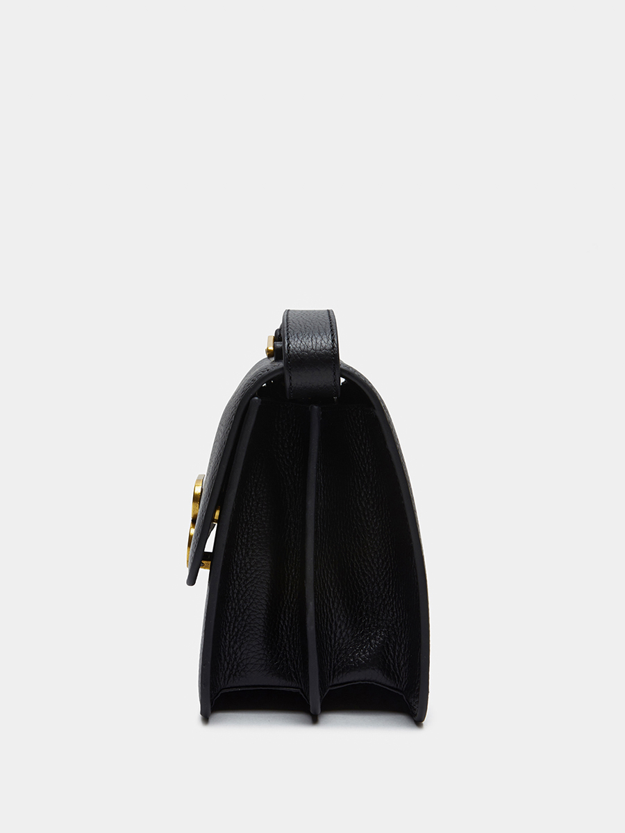 Классическая кожаная сумка Anastasia с фурнитурой Antic цвет черный