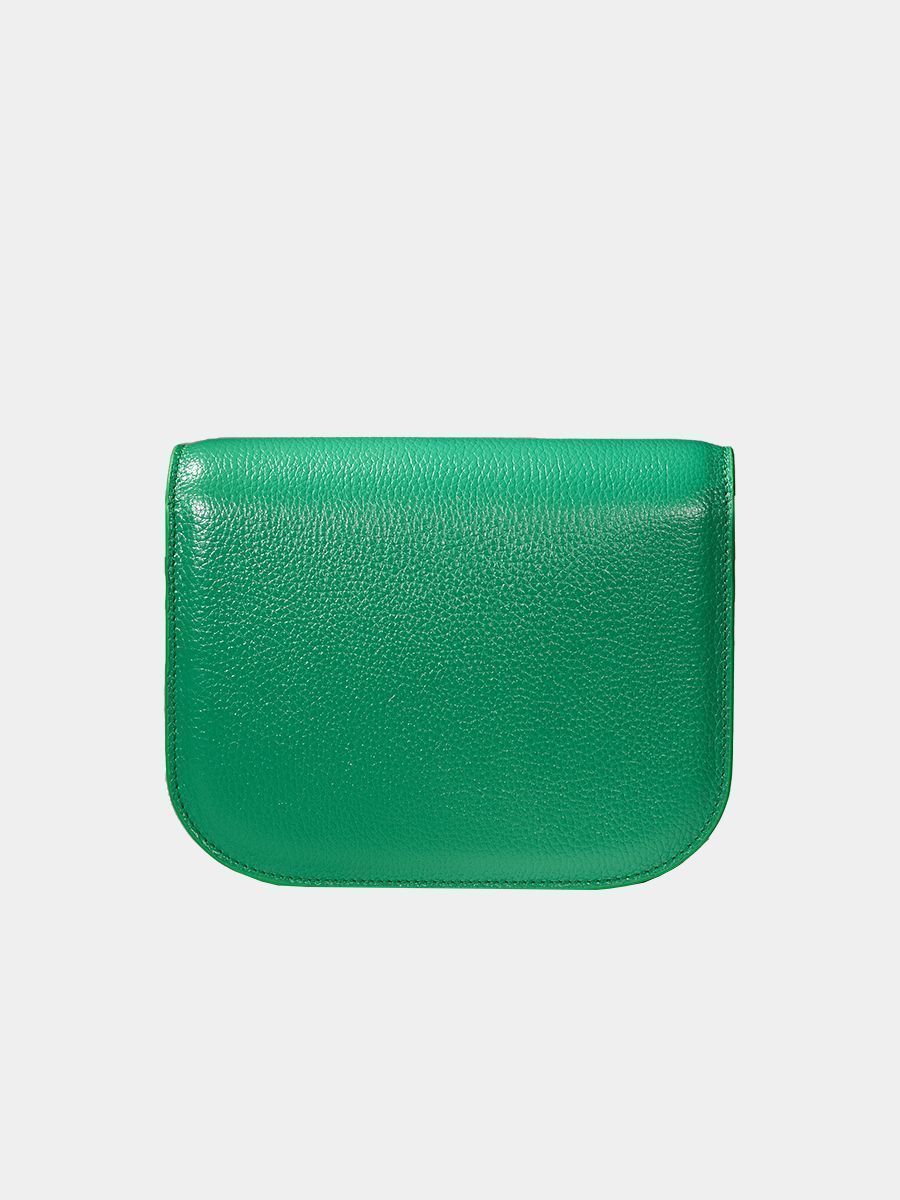 Классическая сумка Silvia mini с логотипом FB из натуральной зернистой кожи травяного цвета
