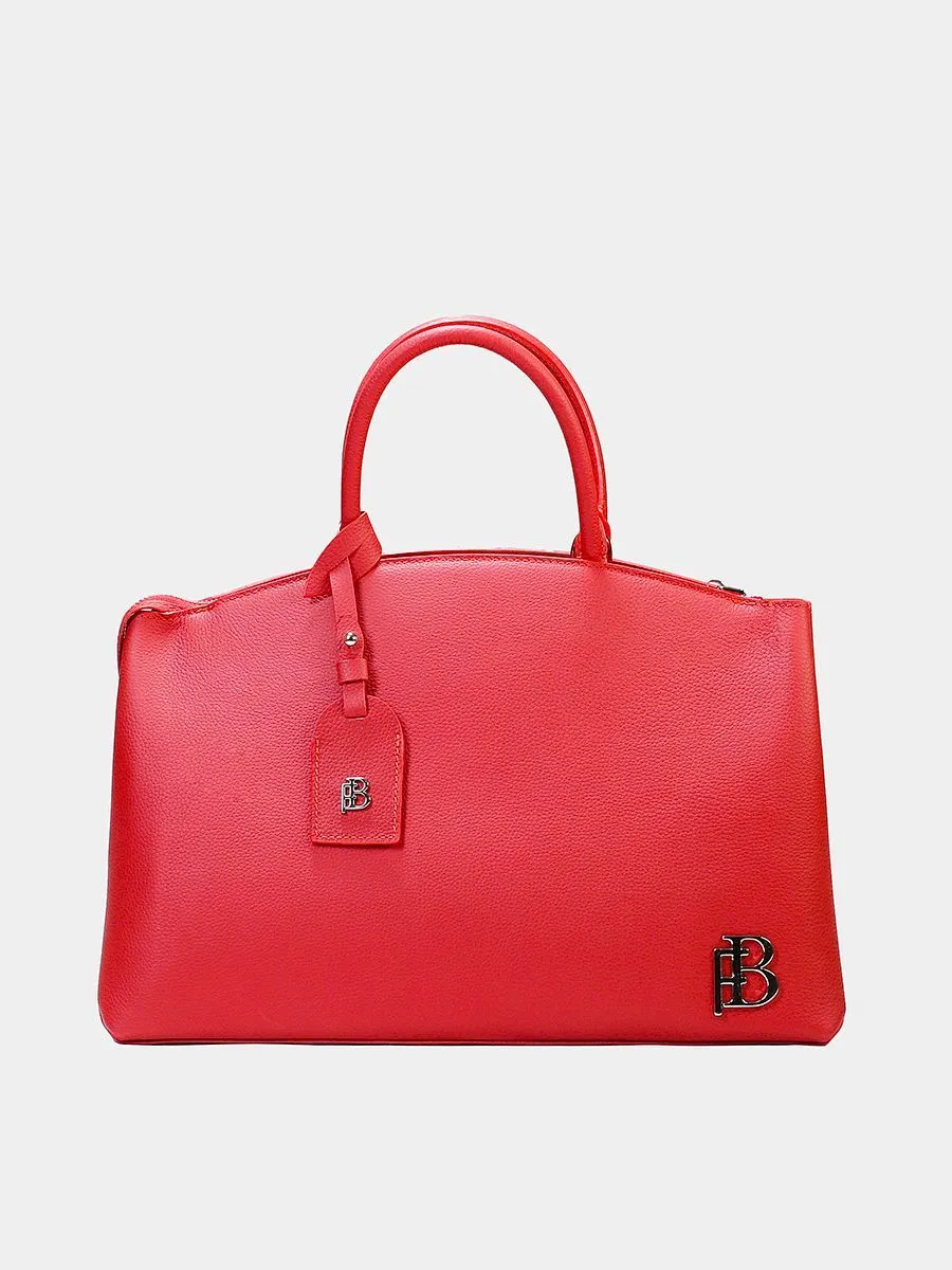 Классическая сумка Madlen из натуральной зернистой кожи красного цвета