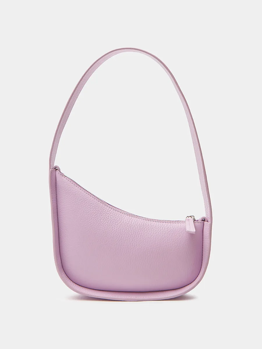 Классическая сумка Loren из натуральной зернистой кожи цвета лило
