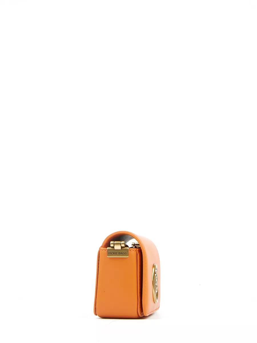 Классическая кожаная сумка Camila цвет оранжевый