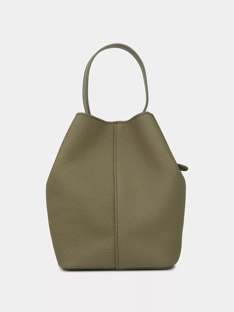 Классическая кожаная сумка Chantal цвет зелёный горох