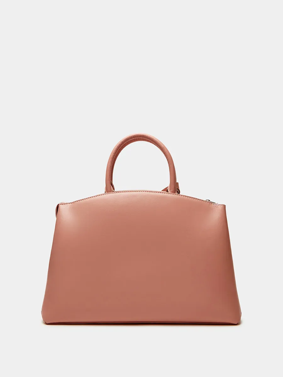 Классическая сумка Madlen из натуральной гладкой кожи бледно-розового цвета