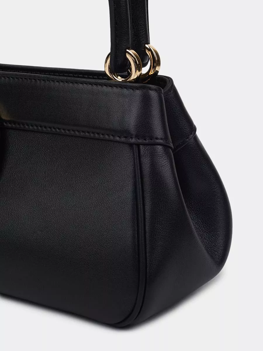 Классическая кожаная сумка Paris mini цвет черный