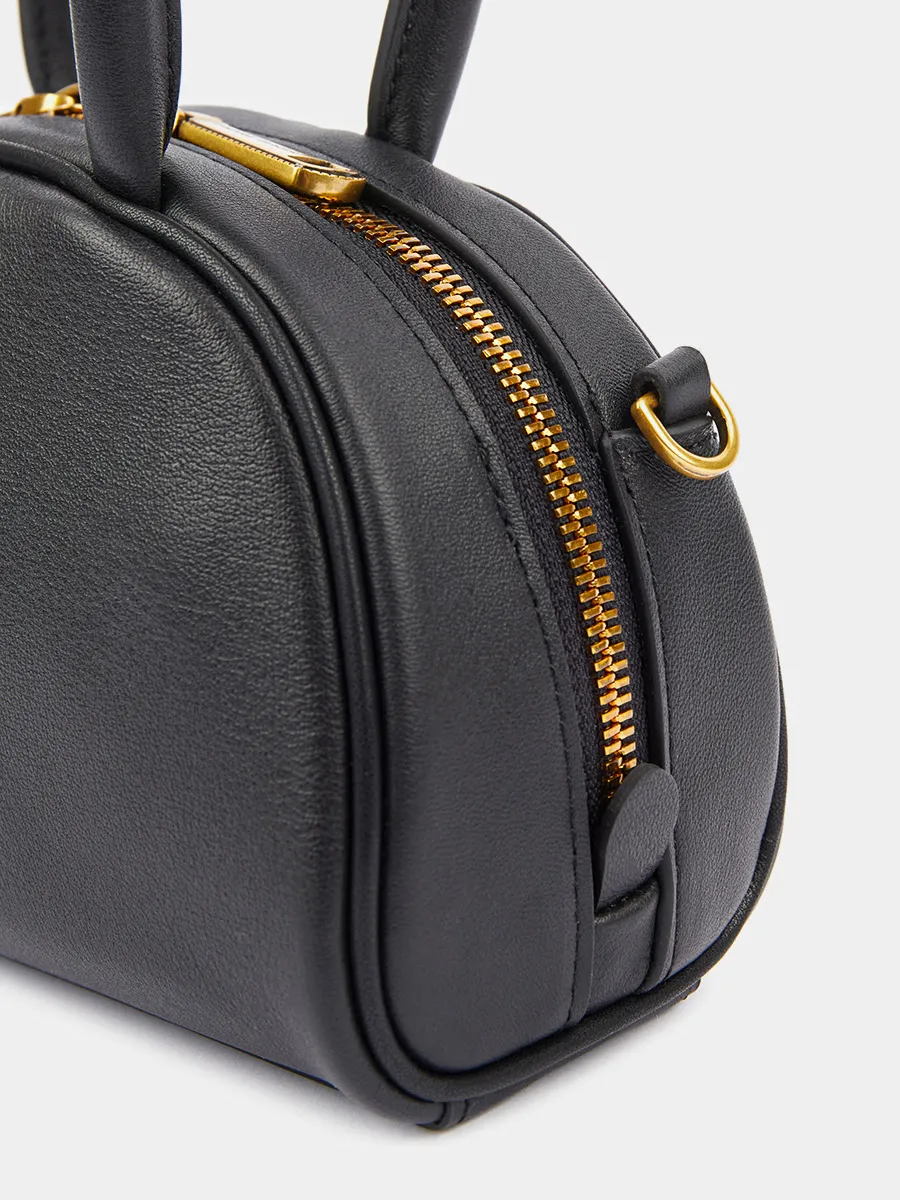 Классическая сумка Kris mini из натуральной гладкой кожи черного цвета