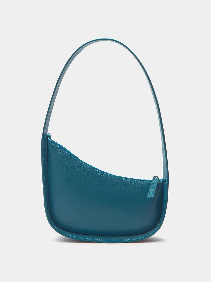 Классическая сумка Loren из натуральной зернистой кожи цвета морской волны