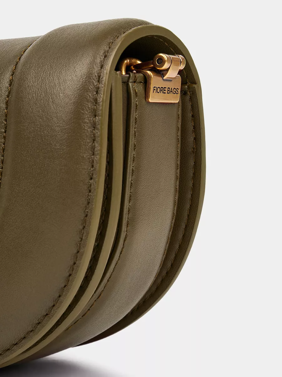 Классическая кожаная сумка Fabia mini цвет оливковый