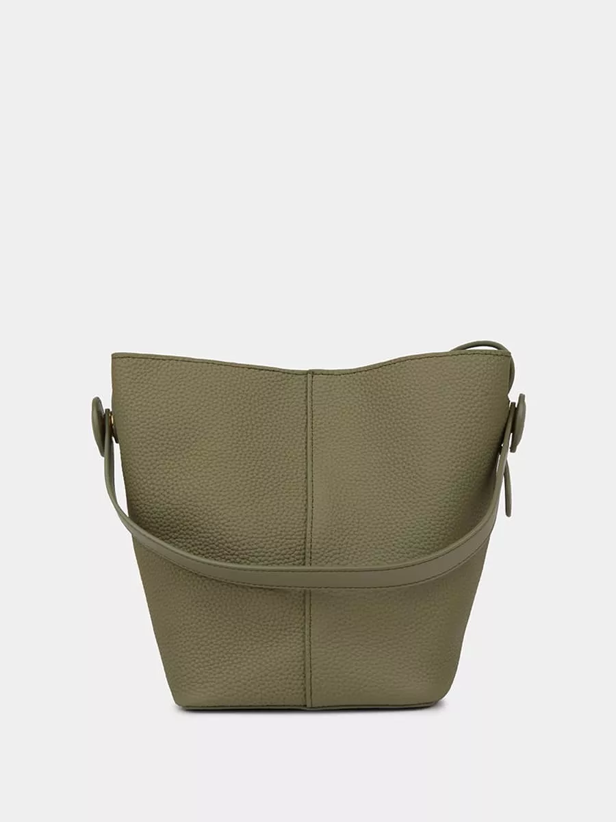 Классическая кожаная сумка Chantal цвет зелёный горох
