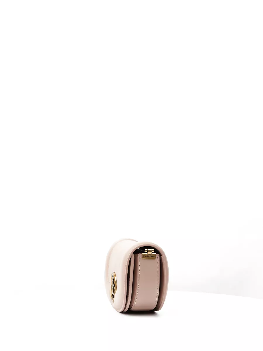 Классическая кожаная сумка Fabia mini цвет пудра