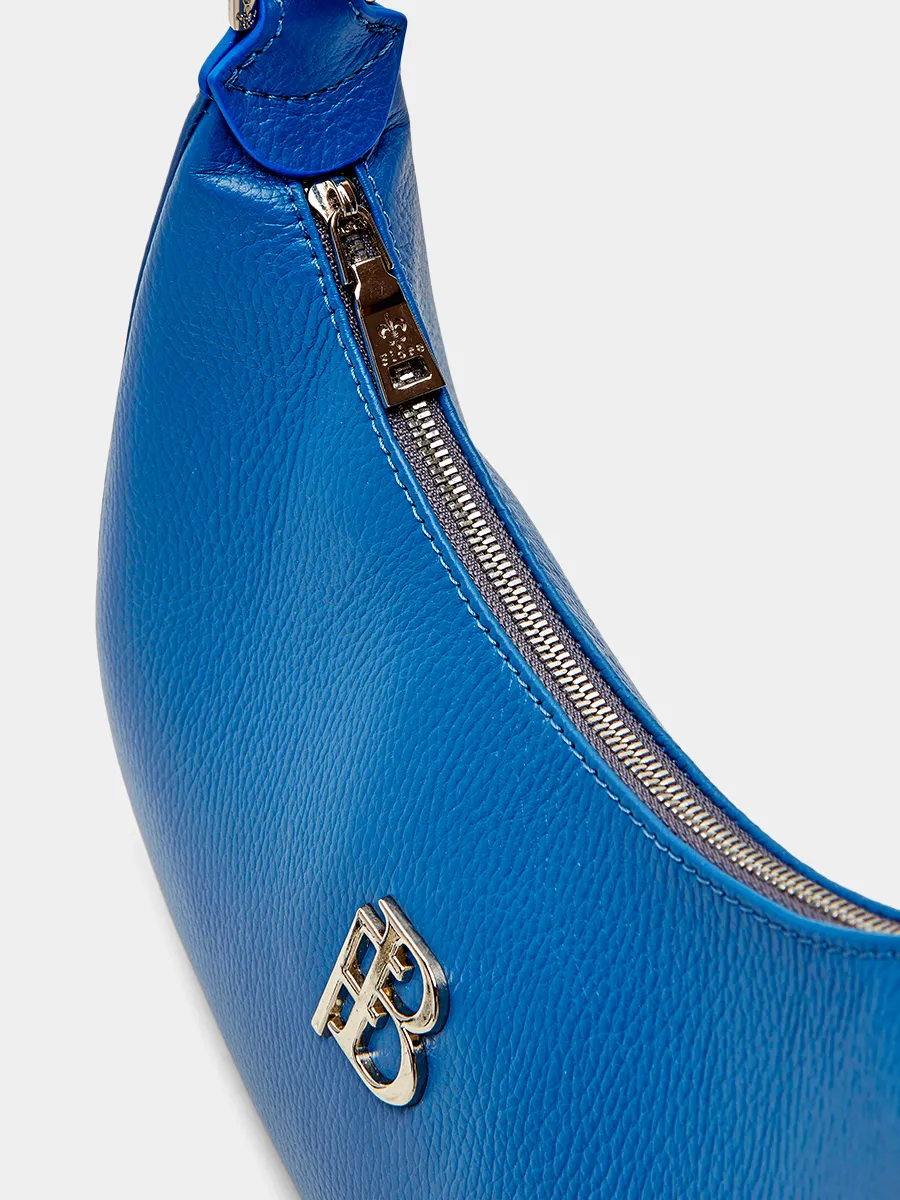 Классическая сумка Olga из натуральной зернистой кожи синего цвета