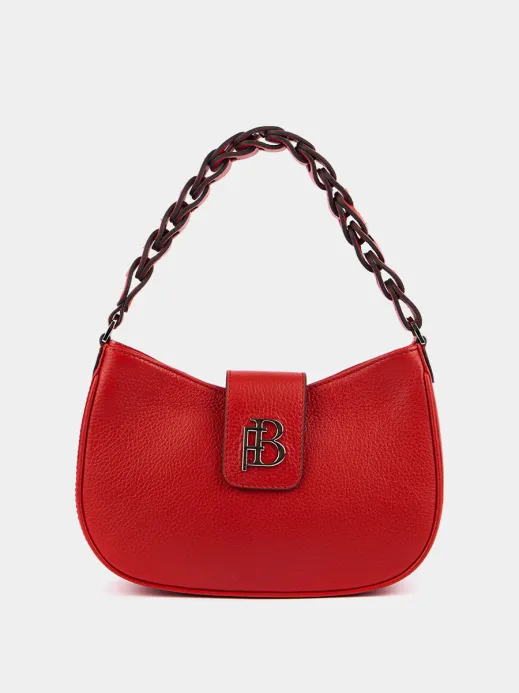 Классическая сумка Louise из натуральной зернистой кожи красного цвета