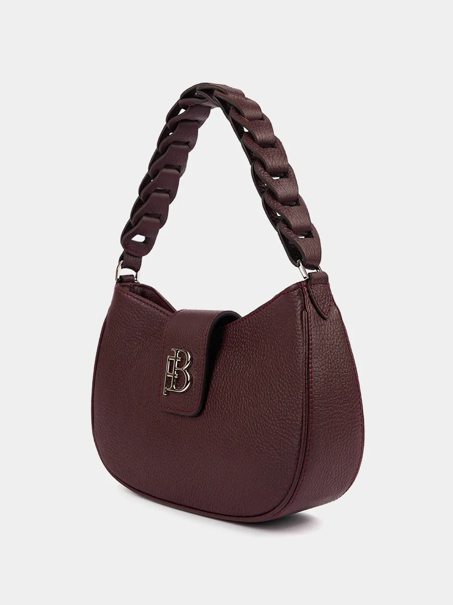 Классическая сумка Louise из натуральной зернистой кожи бордового цвета