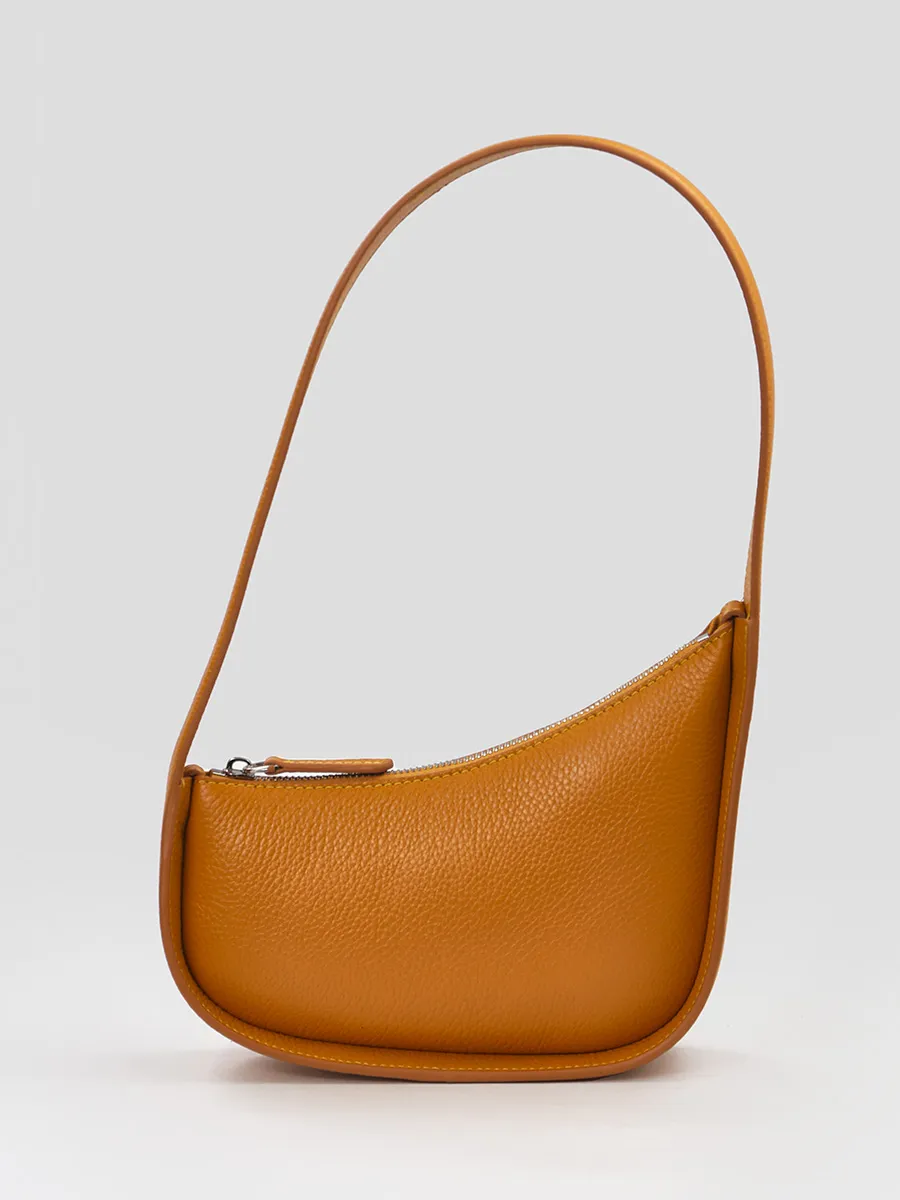 Классическая сумка Loren из натуральной зернистой кожи цвета сицилийского апельсина