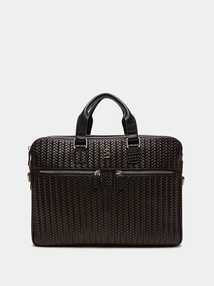Деловая сумка Patrick с плетением (Черный)