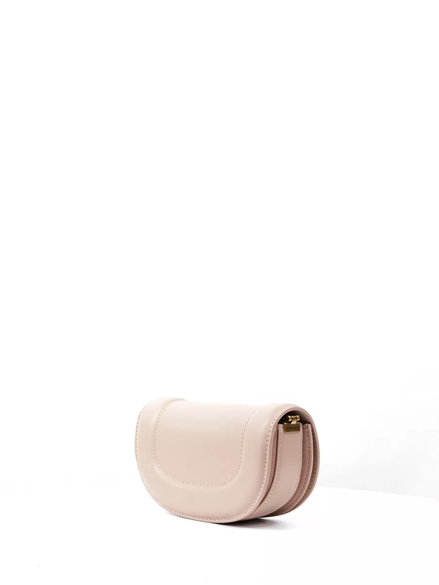 Классическая кожаная сумка Fabia mini цвет пудра