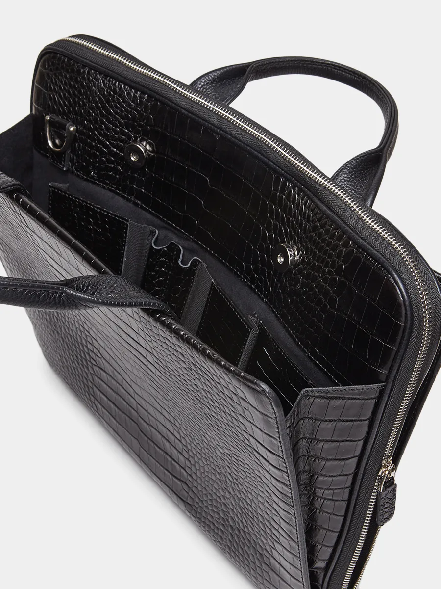 Деловая сумка Saimon Croco (Черный)