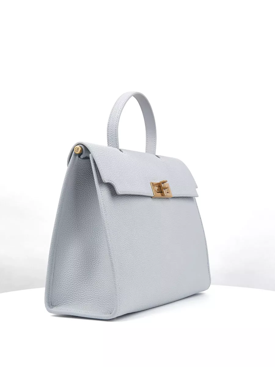 Классическая кожаная сумка Samantha цвет серебряный