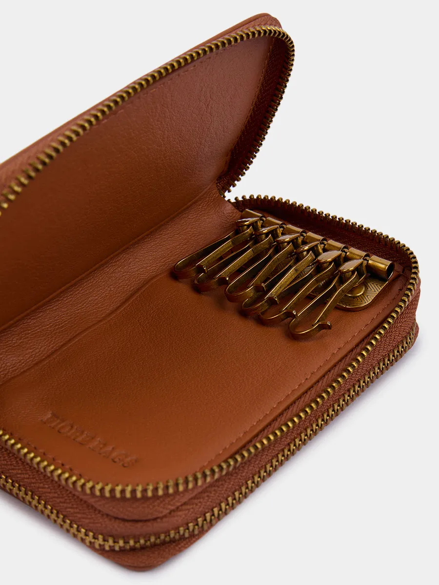 Кожаный кошелек Wallet fb с фурнитурой antic рыжего цвета