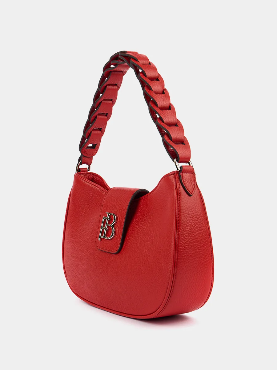Классическая сумка Louise из натуральной зернистой кожи красного цвета
