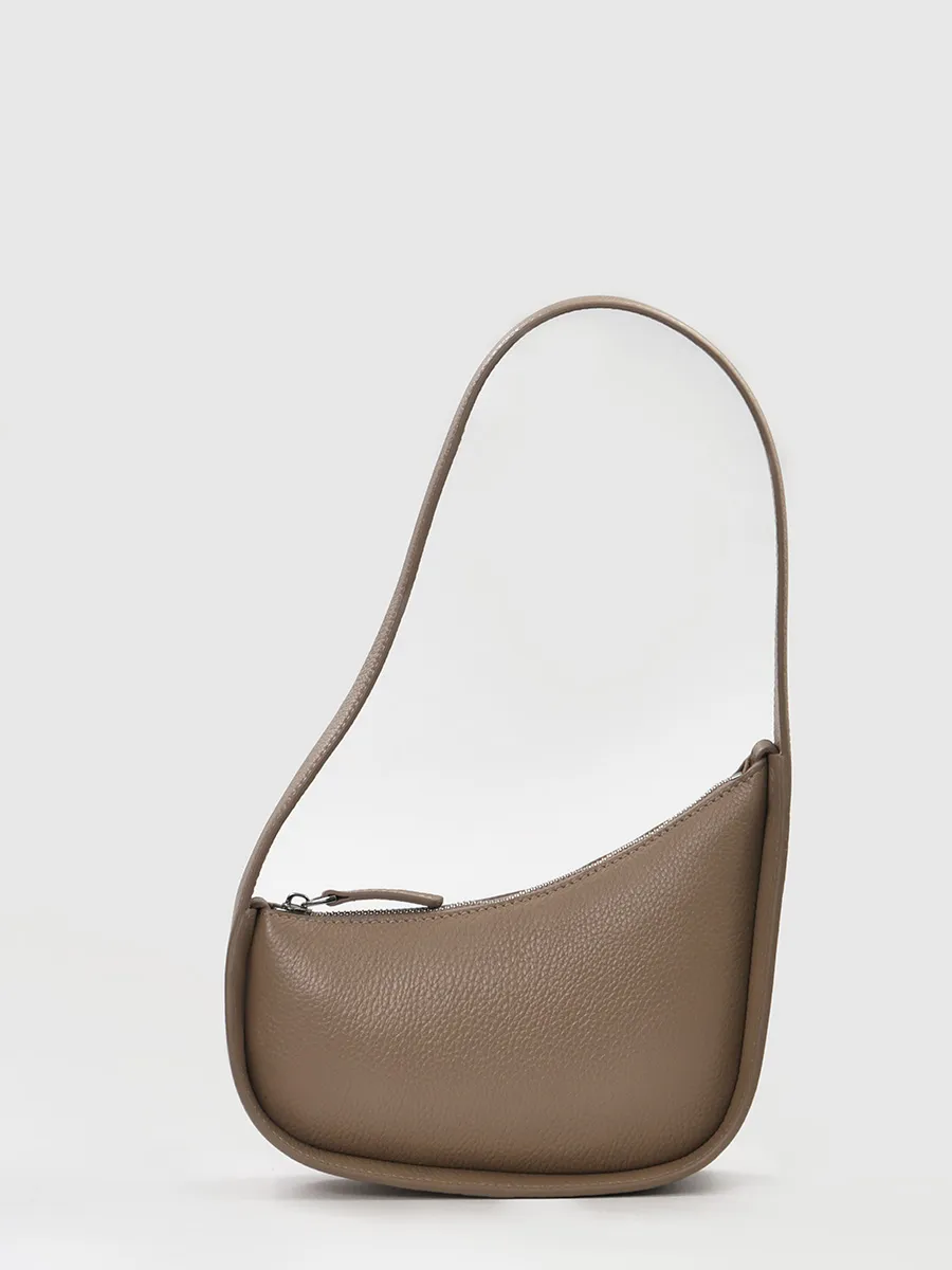 Классическая сумка Loren из натуральной зернистой кожи цвета какао