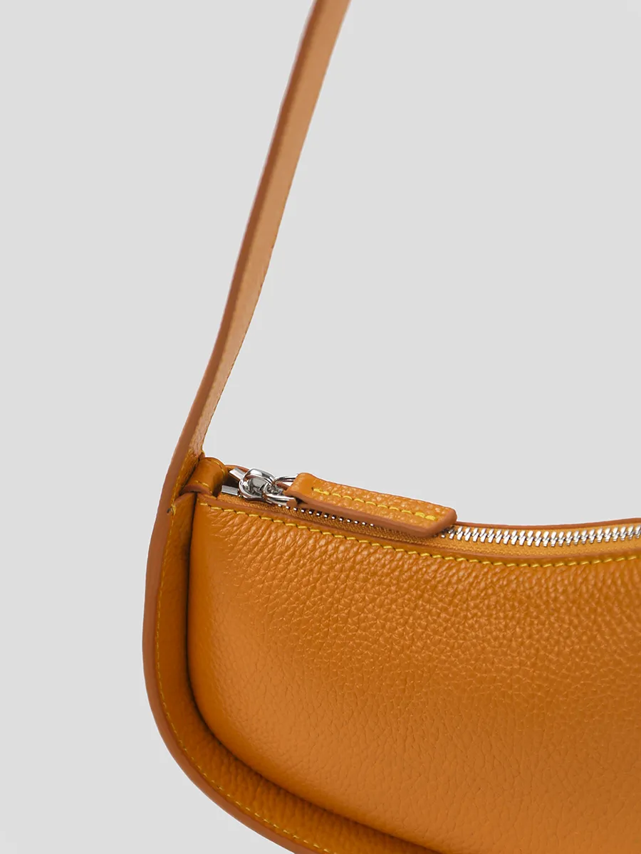 Классическая сумка Loren из натуральной зернистой кожи цвета сицилийского апельсина