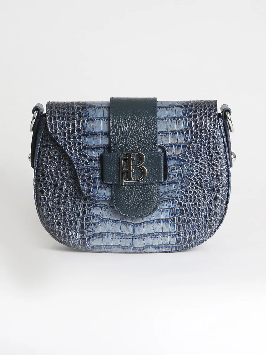 Классическая сумка Elizabeth Croco (Синий бриллиант)