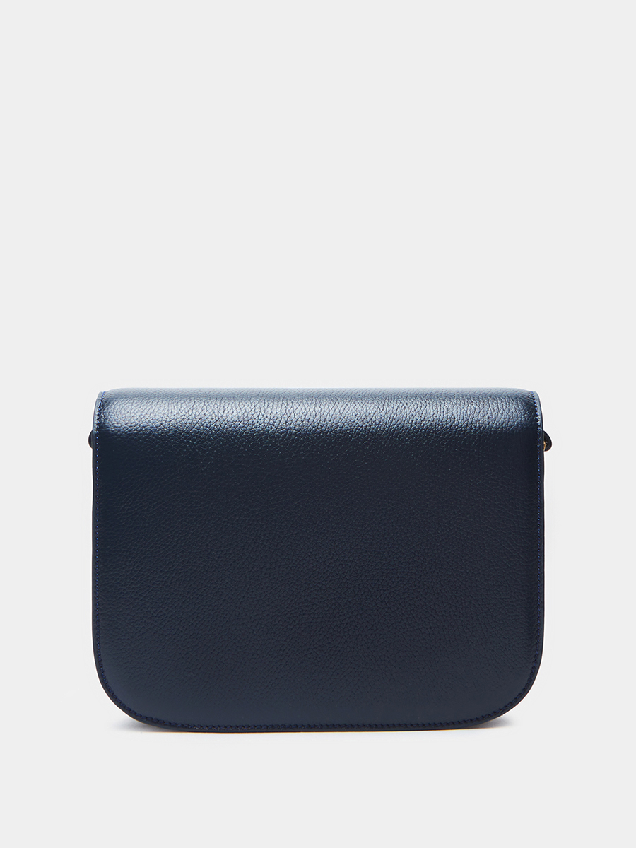 Классическая сумка Silvia с логотипом FB из натуральной зернистой кожи цвета синий муссон