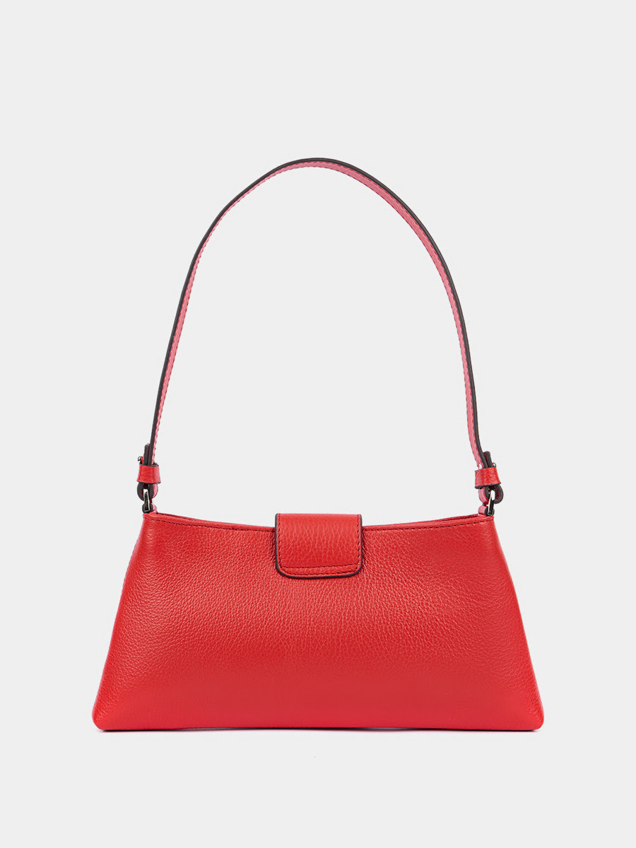 Классическая сумка Linda из натуральной зернистой кожи красного цвета