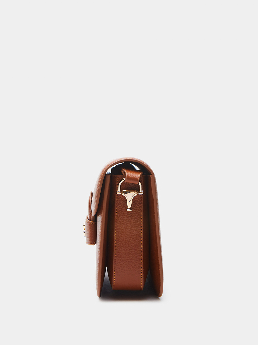 Классическая сумка Silvia с логотипом FB из натуральной зернистой кожи цвета фундука