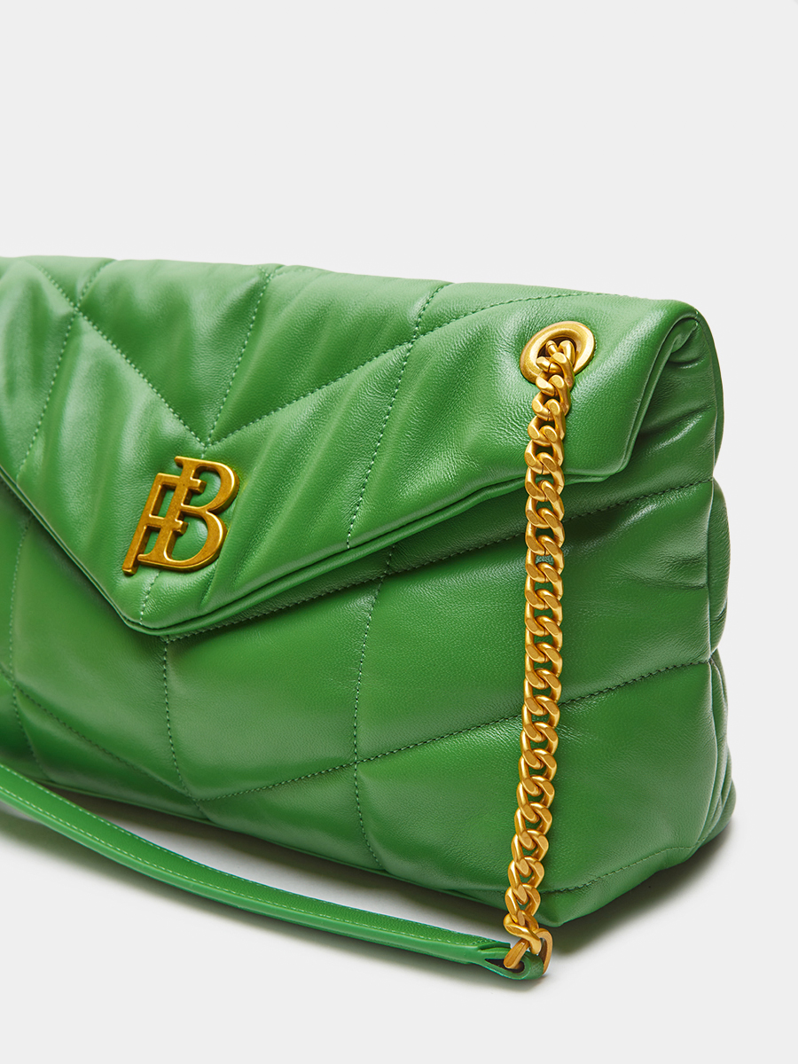 Классическая сумка Emily с фурнитурой antic травяного цвета