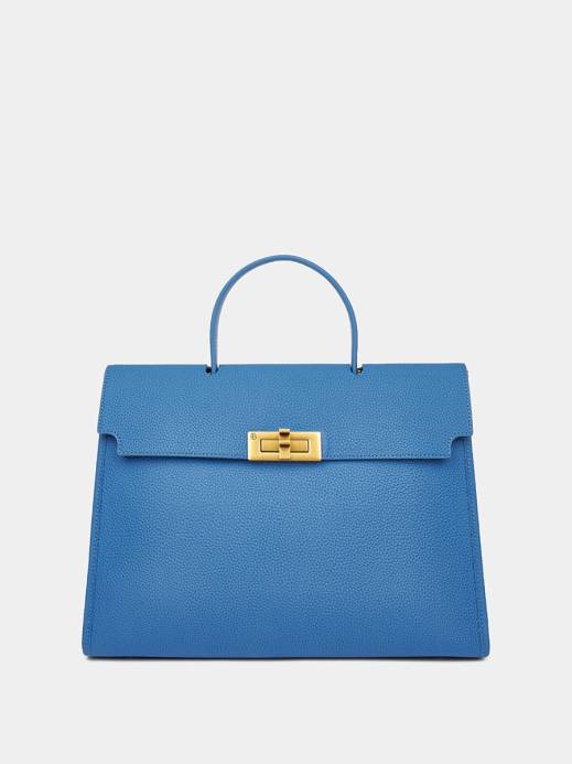 Классическая кожаная сумка Samantha цвет синий бриллиант