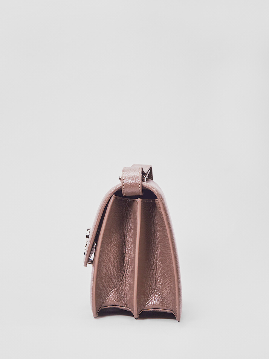 Классическая сумка Anastasia из натуральной зернистой кожи цвета пудры
