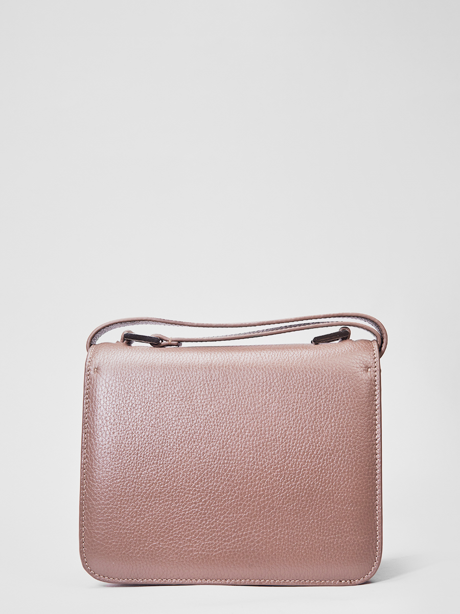 Классическая сумка Anastasia из натуральной зернистой кожи цвета пудры