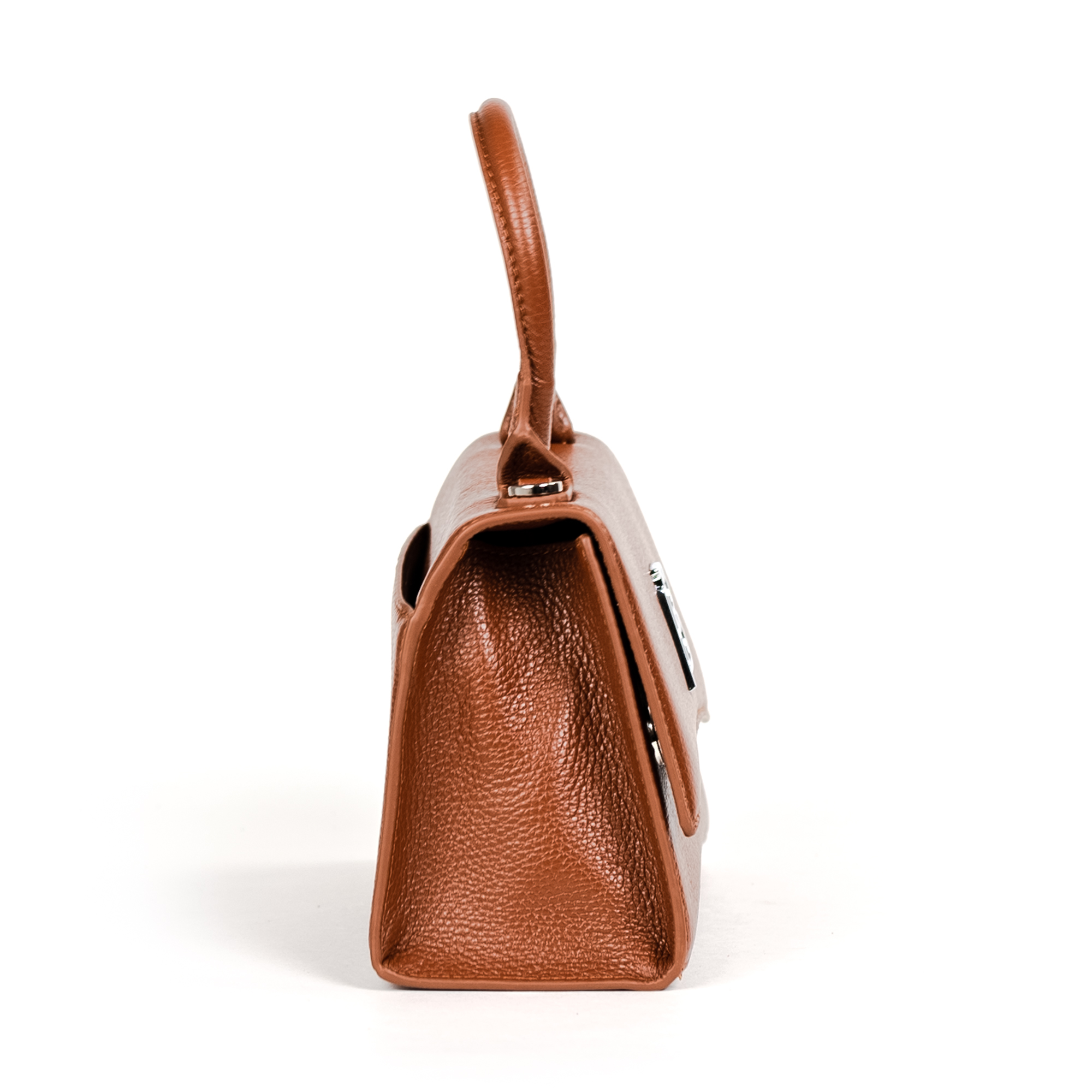 Классическая сумка Barcelona из натуральной зернистой кожи цвета хурмы