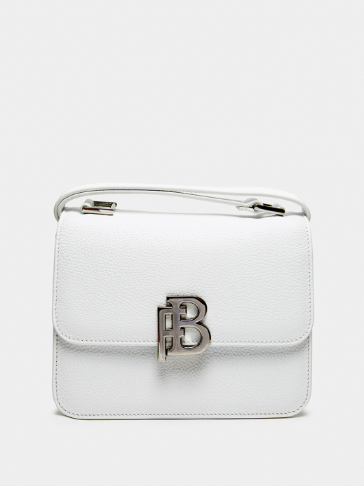 Классическая кожаная сумка Anastasia с фурнитурой Silver цвет белый